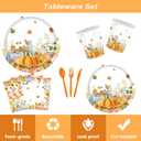 142 Pcs Thanksgiving Party Supplies, Plates and Napkins Set, Disposable Party Plates for Fall Harvest Autumn Fall Harvest Party Supply Thanksgiving Decor Serves 20