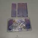 eXtremeRate DIY Full Set Shell Buttons for Nintendo Switch OLED, Replacement Console Back Plate & Kickstand Custom Case Housing for Nintendo Switch OLED JoyCon - Glitter Gradient Translucent Bluebell