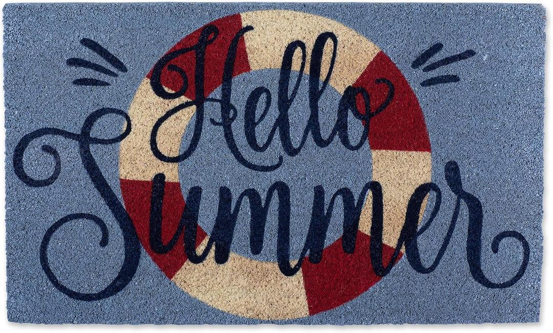 DII Natural Coir Doormat, Decorative Hello Mat, 17x29, Hello Summer