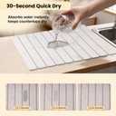 Stone Drying Mat for Kitchen Counter, 24"(L)16"(W), Collapsible Quick Dry Stone Dishes Mats, Absorbent Diatomaceous Earth Mats for Kitchen, Bathroom