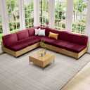 hyha Outdoor Couch Cushion Covers, Sectional Couch Sofa Covers Washable, Jacquard Diamond Lattice, Stretch Sofa Seat Cushion Cover for Indoor/Outdoor Patio Furniture (1 Piece for Medium, Wine Red)