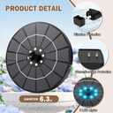 Yzert Solar Fountain for Bird Bath Colorful Lights Automatic Cycle 3.5W Solar Water Fountain Outdoor Garden 2200mAh Battery