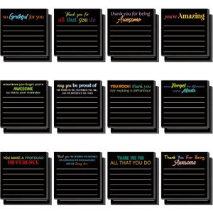 Yinder 24 Pcs Inspirational Sticky Notes Cute Motivational Sticky Notes Pad End of Year Employee Appreciation Gifts Bulk for Teacher Nurse Coworkers Office Supplies 3 x 3'' (Thank You,Black)