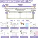 TVWOO Wrap Around Curtain Rods,White Curtain Rods 66 to 120 Inch,5/8 Inch Adjustable Blackout Curtain Rod with Brackets,Room Darkening Single Window Rod,Metal Hidden Curved Drapery Rods 66-120",White