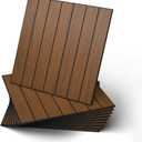 WADILE Peel and Stick Wood Slat Wall Panels 12"x12" (30x30cm) Decorative PVC Wall Panels Soundproof Self-Adhesive Panels for Living Room Bedroom Accent Wall 10 Pack Dark Brown