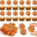 28 PCS Basketball Cake Topper Decorations Mini Cup Cake Decorations for Basketball Sport Birthday Supplies (Style 02)