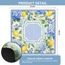 WHCHJ Blue Hydrangea Floral Lemon Mahjong Mat 31.5 x 31.5in