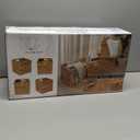 12x12in Storage Baskets Set of 4 Water Hyacinth Baskets, Foldable Handwoven Storage Cubes, Wicker Cube Baskets Laundry Organizer Totes for Home