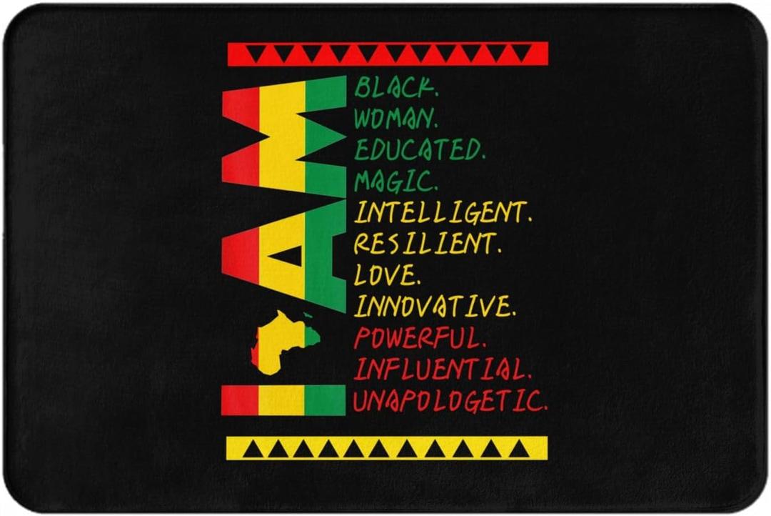 I Am Black History Month Doormat Indoor Entrance Outdoor Welcome Rugs 16x24in Floor Mats for Kitchen Bedroom Bathroom