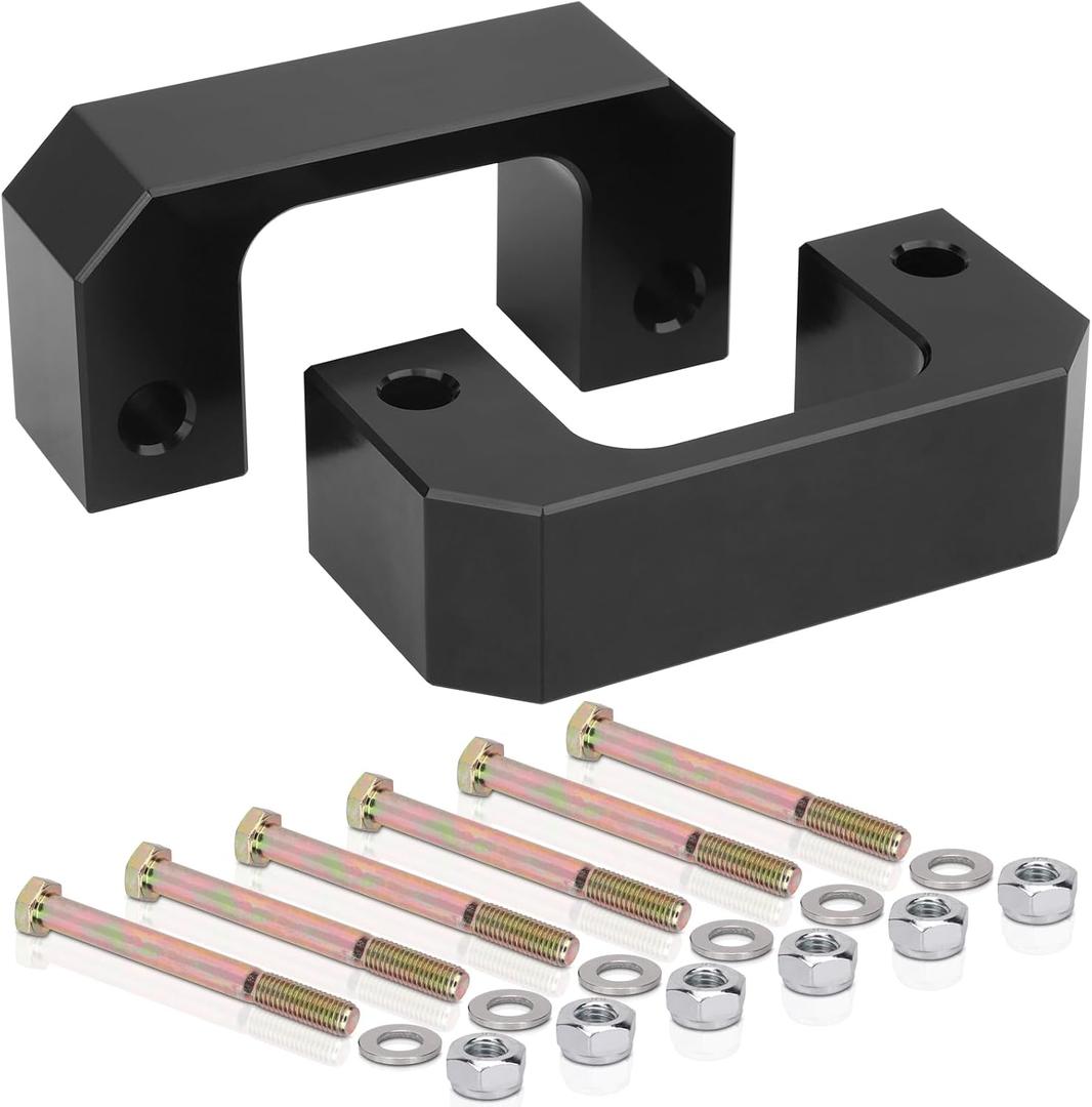 2.5 Inches Front Leveling Lift Kit Compatible with 2007-2023 Chevy Silverado 1500/ Avalanche 1500/ Suburban 1500/ Tahoe, GMC Sierra 1500/ Yukon/Yukon XL 1500 Lift Spacers (Package of 2pcs)