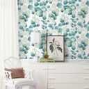Vinjiasin Peel and Stick Wallpaper Green and White Leaf Contact Paper Modern Floral Wall Paper for Bedroom Bathroom Living Room Self Adhesive Removable 17.3"x 197"