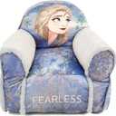 Idea Nuova Frozen Elsa Figural Disney Bean Bag Chair with Sherpa Trim,Polyester, Purple Snowflake, Ages 3+, Small