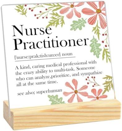 Nurse Practitioner Gifts for Women, Nurse Gifts for Women, Nursing School Gifts for Students Doctor, NP Definition Acrylic Sign Decorations for Office DEsk 4 x 4 inch 2 Pack