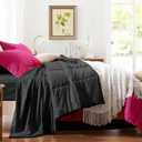 Anluoer Twin Comforter Set,Hot Pink&Black Bed in a Bag 5 Piece,Lightweight Bedding Set with Soft Down Alternative Fill,Bed Set Includes Comforter, Fitted Sheet, Flat Sheet,Pillowcase and Sham