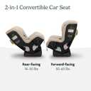UPPAbaby Rove Convertible Car Seat - 2-in-1 Rear + Forward Facing - Quick + Secure 3-Step Install - Intuitive Safety Technology + Comfort Features - Cup Holder Included - Kavneer (Almond Mlange), Mfd: 11/28/2025