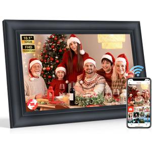 Frameo 10.1 Inch WiFi Digital Picture Frame with 32GB Storage, 1920 * 1200P IPS HD Touch Screen, Wall Mountable, Auto-Rotate, Share Photos/Videos Instantly via Frameo App