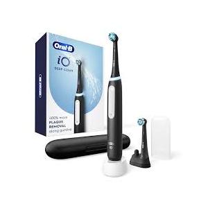 OralB iO Deep Clean Rechargeable Electric Powered Toothbrush, Black with iO Series 3 Limited, 2 Brush Heads and Travel Case  Pressure Sensor to Protect Gums  3 Cleaning Settings  2 Minute Timer