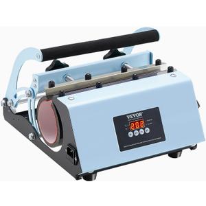 VEVOR Tumbler Heat Press Machine, 11-30oz Mug Press, Heat Up Fast and Even, Tumbler Press with Sublimation Paper, Tape and Gloves, Temp and Time Setting, for Sublimation Tumblers, Cups, Mugs, Blue