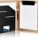 360° Foldable Clipboard Portfolio with NonMarking Magnetic Clip & Elastic Pen Loop, A4/Letter Document Holder for Business, Office & Interviews