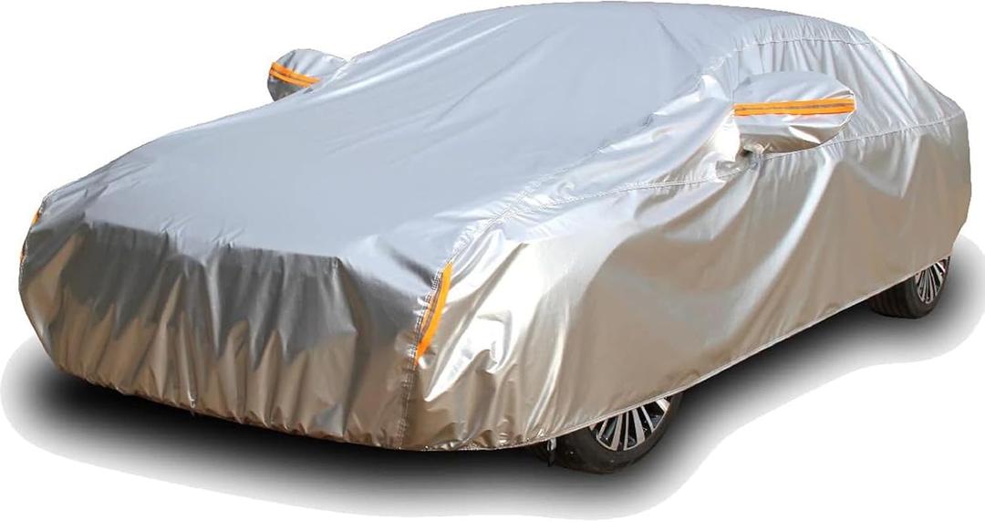 Tecoom 600D Heavy Duty Multiple Layers Car Cover Waterproof All Weather Fit for Ford Crown Victoria, Cadillac DTS Mercury Grand Marquis Lincoln Continental Town Car Chevy Caprice etc. Soft Fleece/Lock (3XXL+: Fit 201-210 inches Length Sedan, Silver) Tecoom 600D Heavy Duty Multiple Layers Car Cover Waterproof All Weather Fit for Ford Crown Victoria, Cadillac DTS Mercury Grand Marquis Lincoln Continental Town Car Chevy Caprice etc. Soft Fleece/Lock (3XXL+: Fit 201-210 inches Length Sedan, Silver)