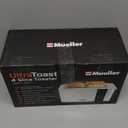 Mueller UltraToast Full Stainless Steel Toaster 4 Slice, Long Extra-Wide Slots for Bagels and Waffles, 6 Browning Levels, LED Display, Cancel/Defrost/Reheat Functions & Removable Tray, Kitchen Gadgets