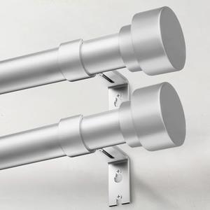 IFELS Heavy Duty Curtain Rods for Windows 28 to 48 Inch, 1 Inch Silver Curtain Rods Set of 2 Pack for Outdoor Patio, Farmhouse, Bedroom, Kitchen, Adjustable Easy Install Drapery Rod(Silver,30-60-2p)
