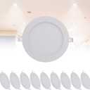 12W LED Recessed Ceiling Lights 6 Inch, 6500K Cold White Downlights for Ceiling, Hole  155 mm, 720LM IP21 Spot Light for Hallway, 10 Pack