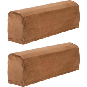 uxcell 2 Pcs Sofa Armrest Covers Stretch Couch Armrest Cover for Chairs Sofas Couch Arm, Scratch-Resistant Sofa Arm Cover, Camel