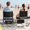 Stadium Seats with Back Support for Bleachers, Folding Bleacher Seat Bleacher Chairs with Back and Cushion, Padded Stadium Chair with Shoulder Strap, 3 Large Mesh Pocket & Carry Handle