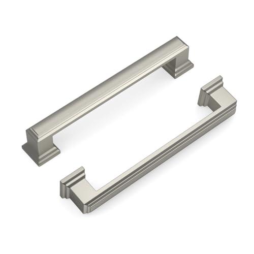 Banqin 10 Pack Brushed Nickel Cabinet Handles, 5 Inch Hole Center Pulls, Kitchen Cabinet Handles Square Drawer Pulls for Kitchen Bathroom Bedroom