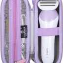 Hard Storage Case for Philips Beauty Shaver, Travel Case for Lady Electric Shaver Series 6000 (Only Case) (PU, White + Purple)