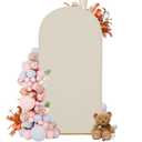 DREAHOTEXTIL 7.2FT Arch Covers,Arch Backdrop Stand Fitted Cover for Wedding Birthday Party Ceremony Banquet Decoration(Off-White,Cover Only)