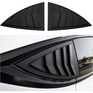 WildWell Rear Side Window Louver Cover for 2020-2026 Tesla Model Y & Model Y Juniper, Side Window Louver Air Vent Scoop Sunshade Covers Exterior Accessories Matte Black