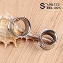 LADEMAYH 3 Pairs DIY Tunnels Plugs Gauges for Ears Piercing Jewelry, Women Mens Stainless Steel Ear Dangle Gauges Accessories (5/8"(16mm), #6009 Silver)