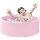 SHJADE Ball Pit for Toddlers, 35.4"x 11.8" Foam Ball Pits, Indoor Soft Round Baby Playpen for Children, Ideal Gift for Toddlers, Pink, (Balls not Included)