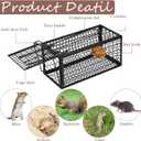 Qualirey 4 Pcs Humane Rat Trap Chipmunk Rodent Mouse Squirrel Trap 9.1 x 4.5 x 4.5 Inches Live Animal Mouse Voles Hamsters Live Cage Rat Cage for Mice Easy to Catch and Release (Black)