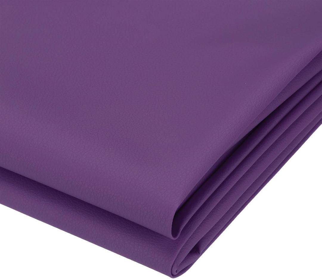 PATIKIL 63x39.4in Faux Leather Sheets, Faux Leather Fabric Sheets Vinyl Fabric Synthetic Soft Waterproof PVC for Replacement Upholstery Car Furniture Sofa Boat Marine, Purple