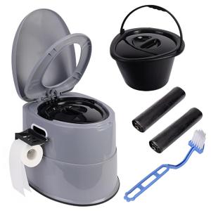 Portable Travel Toilet, with Detachable Inner Bucket and Toilet Paper Holder, for Camping Boat, Hiking, RV, Bedroom and Living Room