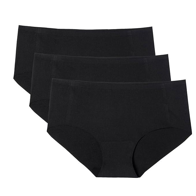 WANDER Women's Seamless Underwear 3-Pack Pure Invisible Breathable Brief Ladies Stretch Hipster Panties M
