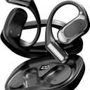 Open Ear Headphones Bluetooth Wireless Over Ear Earbuds with Ergonomic Earhook Ear Buds, Led Power Display,48h PlaytimeIpx6 Waterproof Comfortable for WorkoutCyclingRunning (Black)