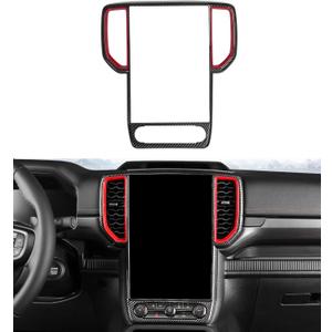 Center Console Cover Navigation Screen Panel Cover Trim Fit for 2024 2025 2026 Ford Ranger XLT Lariat Raptor, Dashboard Frame GPS Screen Trim Center Console Display Cover(for 12 Inch Screen)
