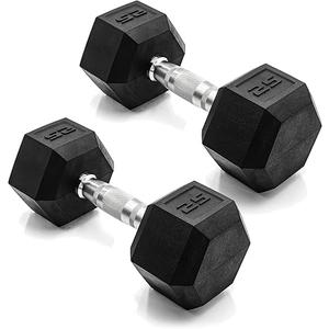 CAP Barbell Rubber Coated Dumbbell Weights 25 lbs - pair