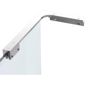 Shower Glass Support Bar, Both Sides Also, Frameless Bathroom Glass Clamp L Shape Panel Bracket, No DrillFixed Shower Panel to Wall (Mirror Chrome)