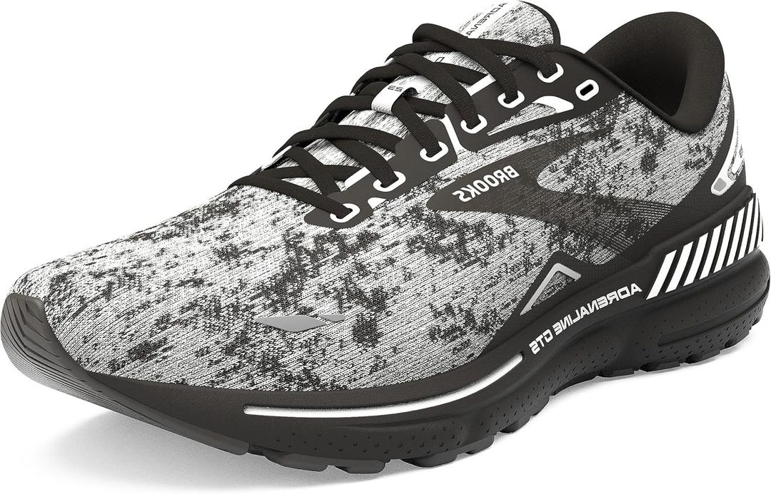 Brooks Womens Adrenaline GTS 23 Supportive Running Shoe (9 Wide, White/Grey/Black)