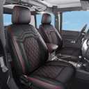 Huidasource Seat Covers for Dodge RAM, Waterproof Seat Cover for 2009-2018 RAM 1500, 2010-2025 2500/3500 Crew Mega Cab, 2019-2025 1500 Classic Only, Fits Curved Split Bench (Full Set/Black&Red) (C: Flat Front+Short Middle Rear)