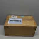 Amazon Basics Glass Food Storage Containers with Locking Lids, Set of 7, 14 pieces including lids, BPA-Free, clear with blue silicone ring