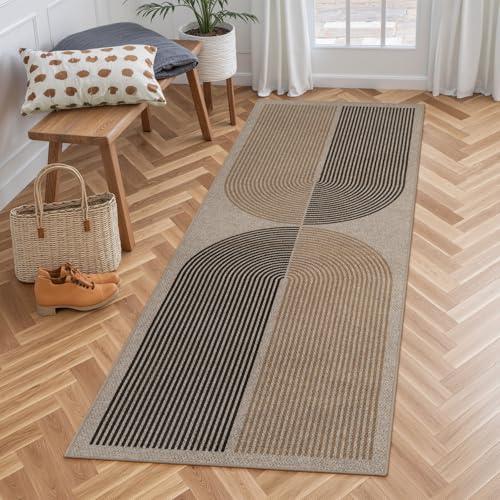Lahome Enfys Modern Rainbow Easy Jute Rug, 2x6 Kitchen Runner Washable Rug Runners for Hallways Farmhouse Carpet, Non Slip Indoor Outdoor Runner Contemporary Door Mat for Laundry Porch