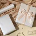 LaRibbons White Wrapping Paper, 30 Inch x 33 Feet, Solid Color Pearly-Lustre Gift Wrapping Paper Rolls for Wedding, Christmas, Valentine's Day, Birthday, Baby Shower