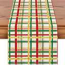 Artscope Buffalo Plaid Christmas Table Runner, Xmas Winter Holiday Kitchen Dining Table Decoration for Christmas Home Party Decor 13x120 Inch-Beige, Artscope Merry Christmas Santa Claus Table Runner, Xmas Winter Snowflakes Holiday Kitchen Dining Tabl