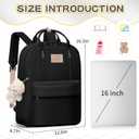 GAXOS Cute Backpack for School Aesthetic Backpack Purse for Women Girls Black Book Bag Korea Style Bookbag